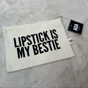 NWT Lipstick is my bestie makeup bag